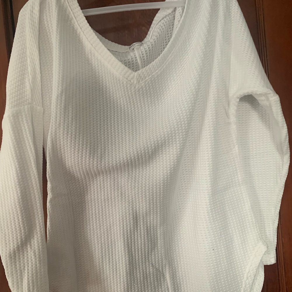 white thick blouse